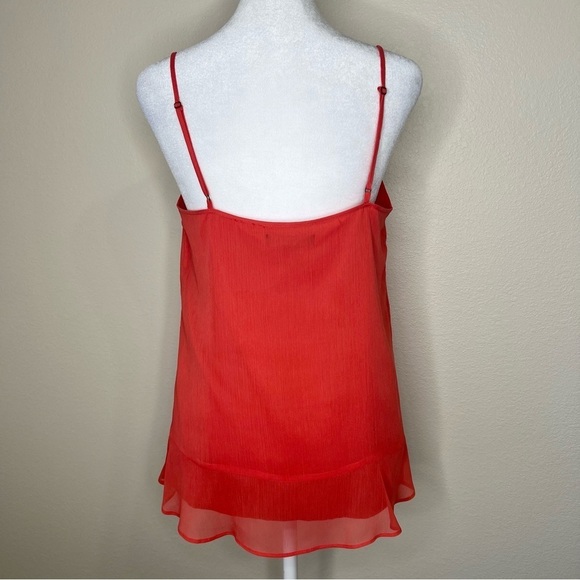 Banana Republic Pink Red Coral Sleeveless Macrame Embellished Cami Tank Top Sz S - Picture 6 of 11
